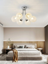 Elegant Carved Glass Flush Mount Ceiling Lamp for Modern Luxury Interiors