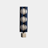 Modern Blue Column Cascade Tower Floor Lamp with Multi Tiered PVC Shades