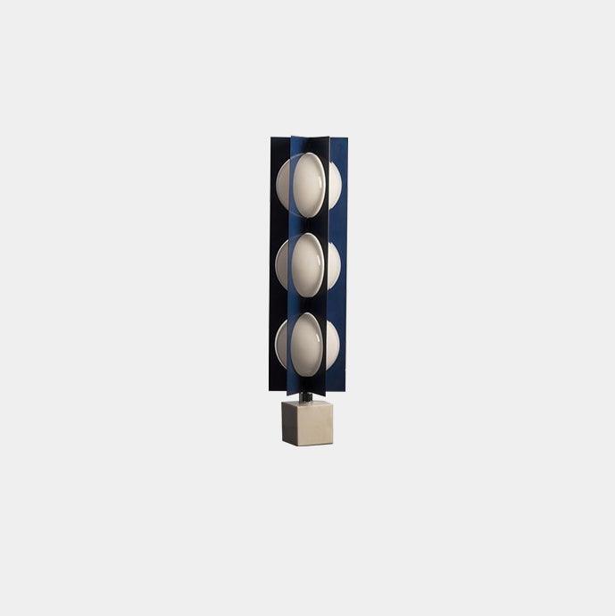 Modern Blue Column Cascade Tower Floor Lamp with Multi Tiered PVC Shades