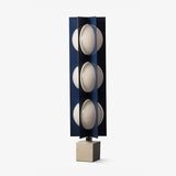 Modern Blue Column Cascade Tower Floor Lamp with Multi Tiered PVC Shades