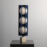 Modern Blue Column Cascade Tower Floor Lamp with Multi Tiered PVC Shades