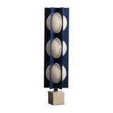 Modern Blue Column Cascade Tower Floor Lamp with Multi Tiered PVC Shades