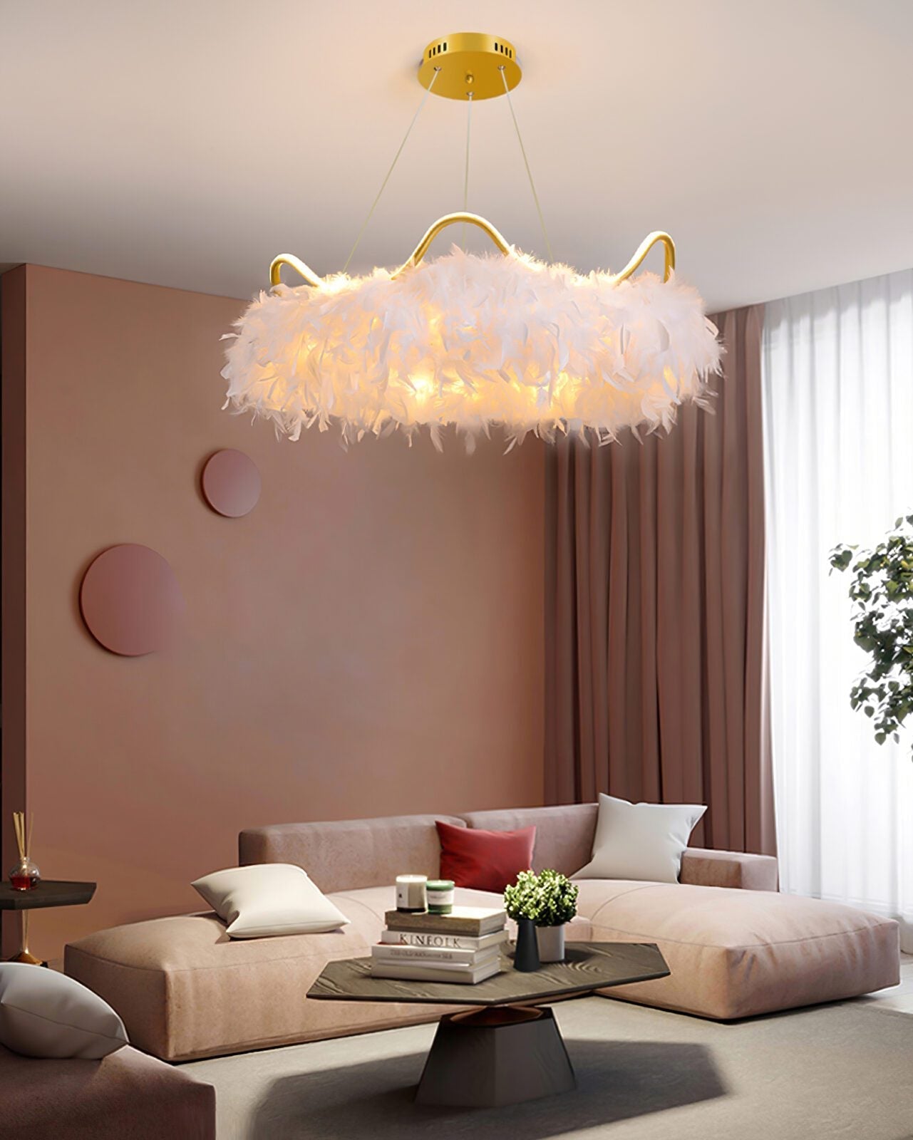 nordic-white-feather-pendant-light-with-cat-ear-design-and-adjustable-led