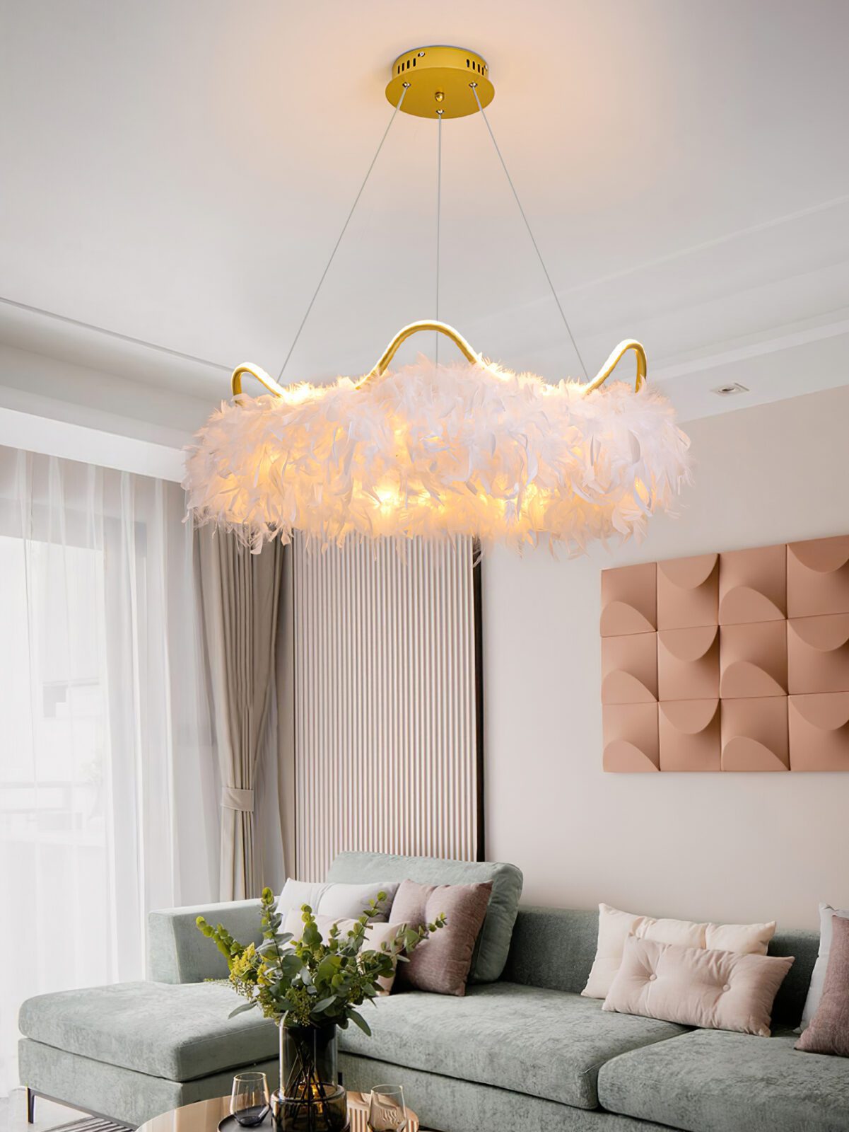nordic-white-feather-pendant-light-with-cat-ear-design-and-adjustable-led