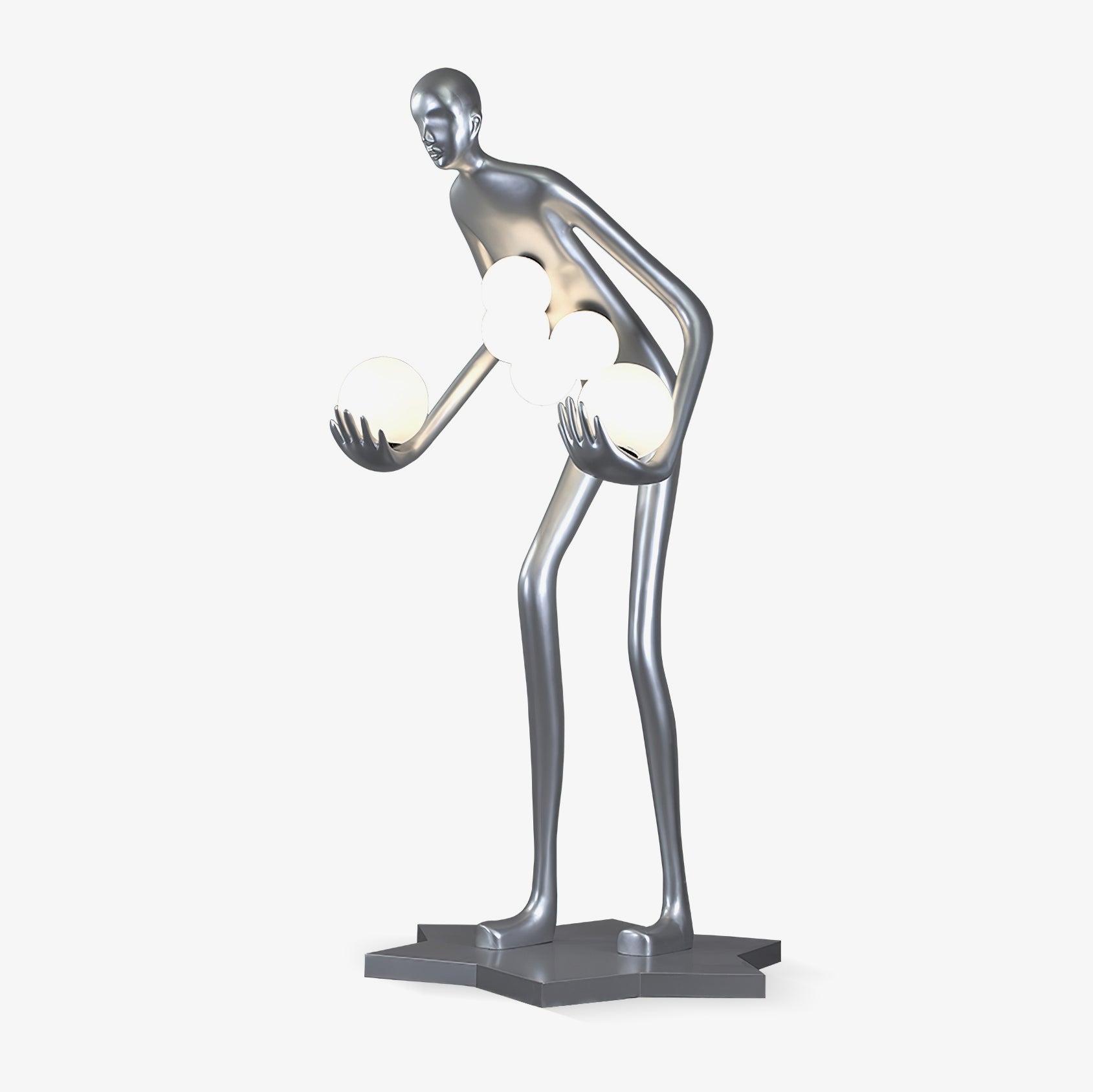 Modern Celestial Guardian Sculpture Floor Lamp Tall Artistic Standing Figurative Light