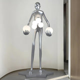 Modern Celestial Guardian Sculpture Floor Lamp Tall Artistic Standing Figurative Light