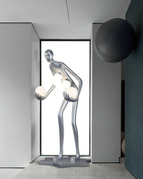 Modern Celestial Guardian Sculpture Floor Lamp Tall Artistic Standing Figurative Light