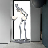 Modern Celestial Guardian Sculpture Floor Lamp Tall Artistic Standing Figurative Light