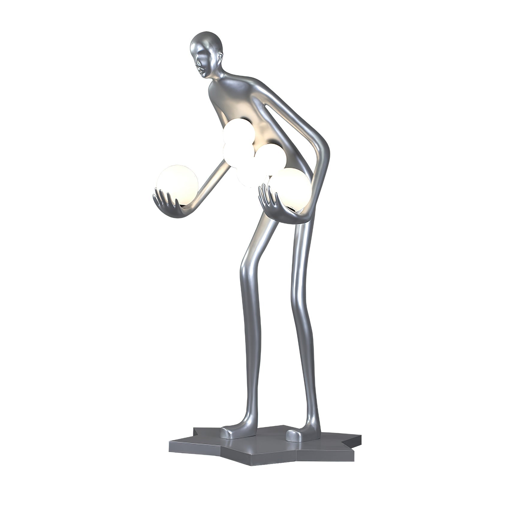 Modern Celestial Guardian Sculpture Floor Lamp Tall Artistic Standing Figurative Light