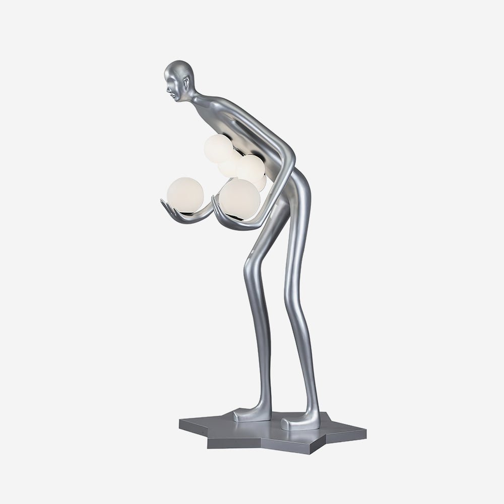 Modern Celestial Guardian Sculpture Floor Lamp Tall Artistic Standing Figurative Light