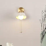 vintage-ceramic-flower-sconce-light-with-copper-base-and-white-petal-shade