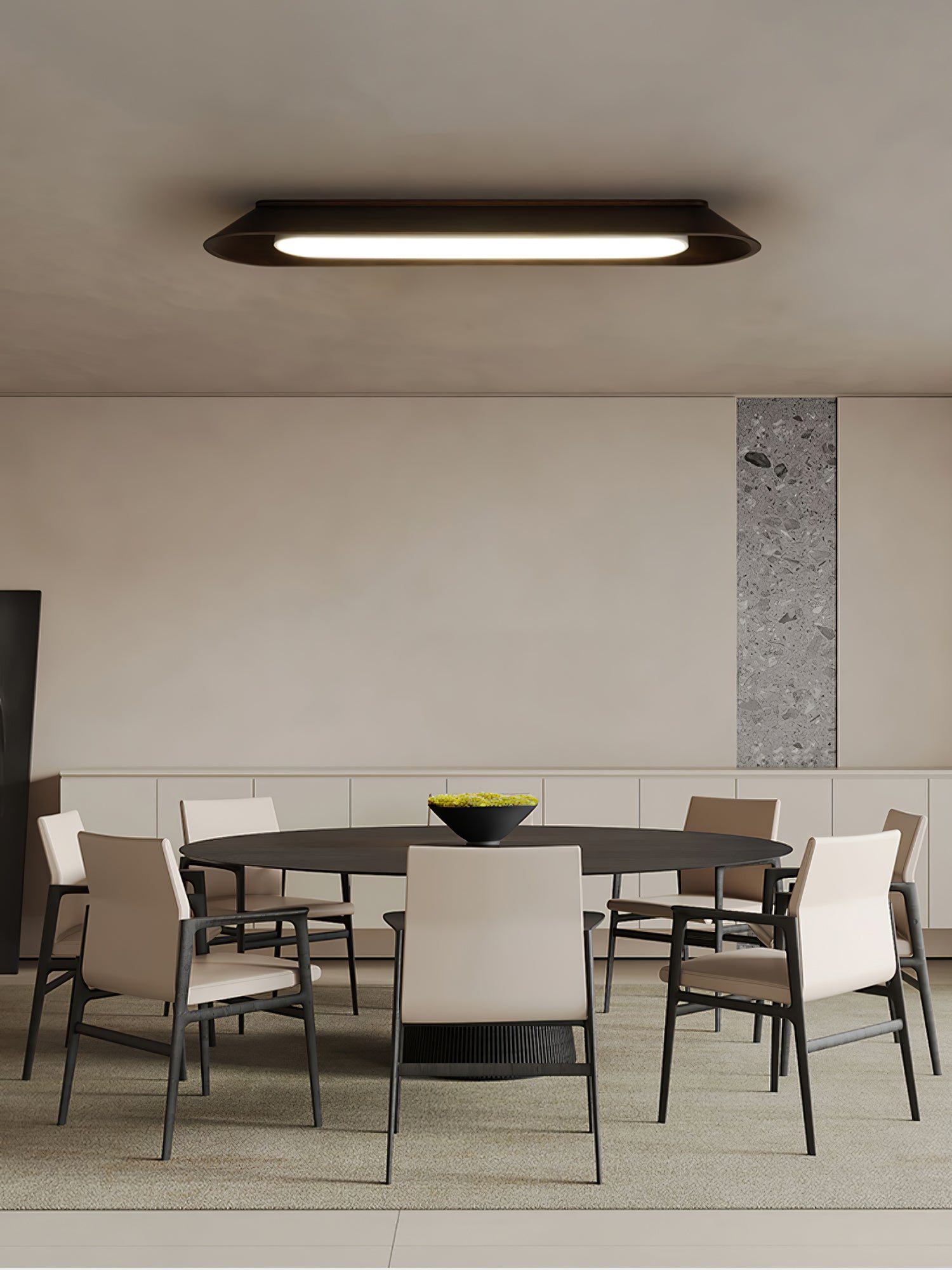Modern Minimalist Wood and Acrylic Channel Ceiling Lamp with Integrated LED Lighting