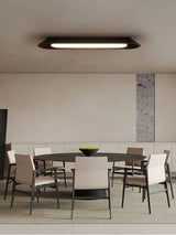 Modern Minimalist Wood and Acrylic Channel Ceiling Lamp with Integrated LED Lighting