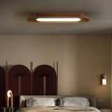 Modern Minimalist Wood and Acrylic Channel Ceiling Lamp with Integrated LED Lighting