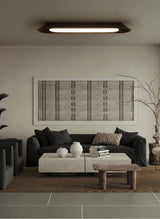 Modern Minimalist Wood and Acrylic Channel Ceiling Lamp with Integrated LED Lighting