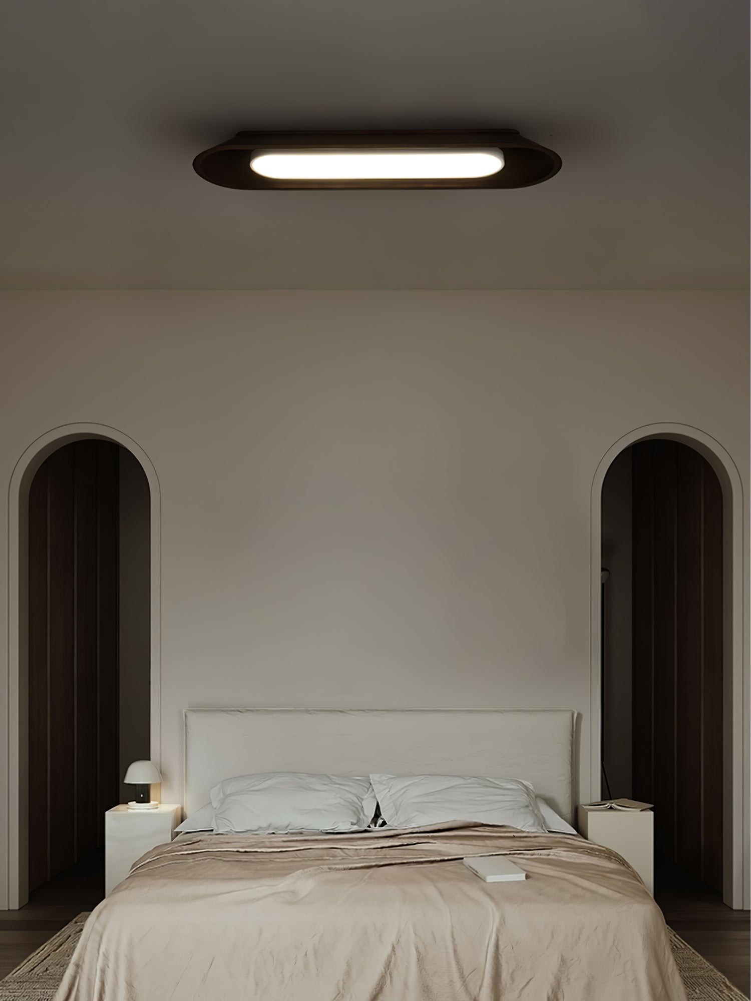 Modern Minimalist Wood and Acrylic Channel Ceiling Lamp with Integrated LED Lighting