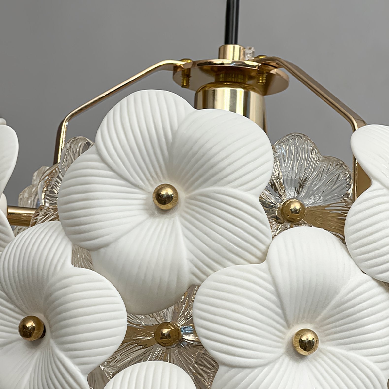 vintage-brass-and-flowered-glass-charlotte-pendant-light-fixture-for-entryway-lighting