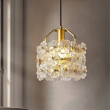 vintage-brass-and-flowered-glass-charlotte-pendant-light-fixture-for-entryway-lighting