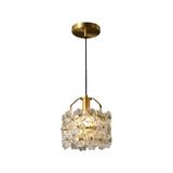 vintage-brass-and-flowered-glass-charlotte-pendant-light-fixture-for-entryway-lighting