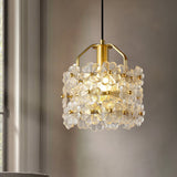 vintage-brass-and-flowered-glass-charlotte-pendant-light-fixture-for-entryway-lighting