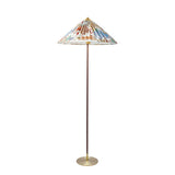 Mid Century Modern Rattan Stem Floor Lamp with Elegant Fabric Shade for Indoor Living Spaces