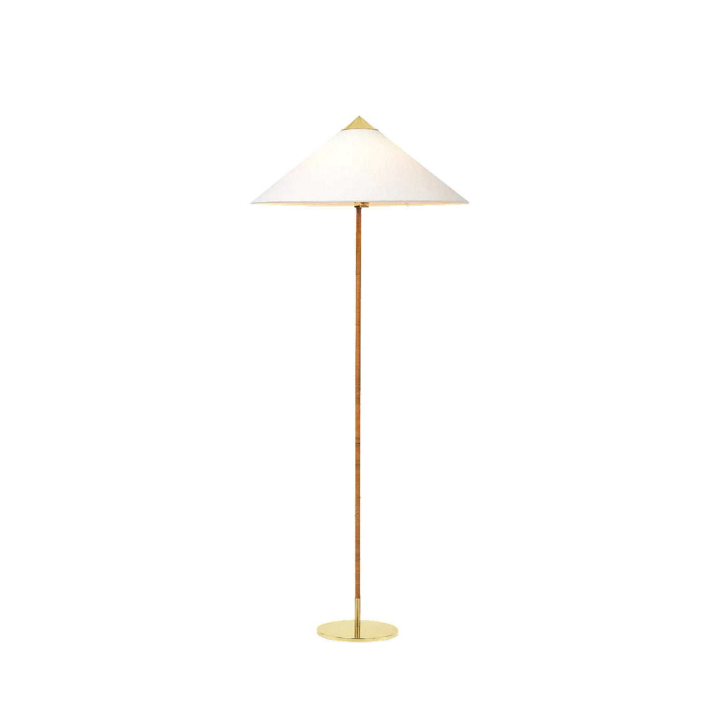 Mid Century Modern Rattan Stem Floor Lamp with Elegant Fabric Shade for Indoor Living Spaces