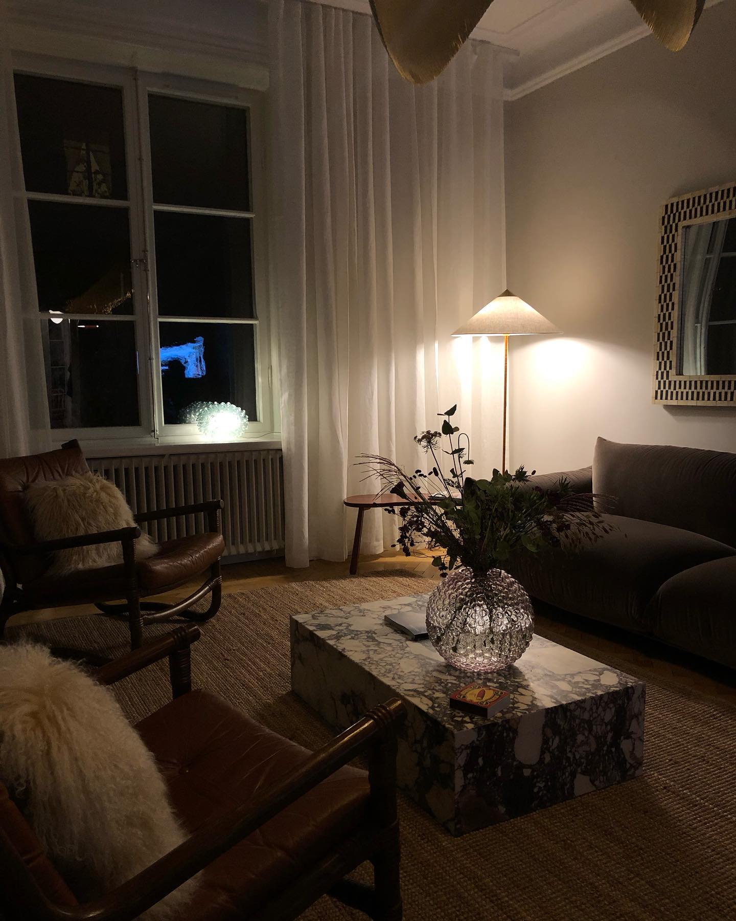 Mid Century Modern Rattan Stem Floor Lamp with Elegant Fabric Shade for Indoor Living Spaces