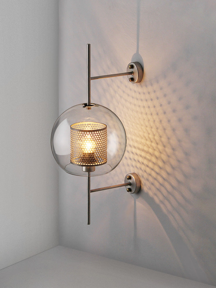 Contemporary Chiswick Glass Wall Sconce Sphere and Capsule Indoor Lighting Fixture
