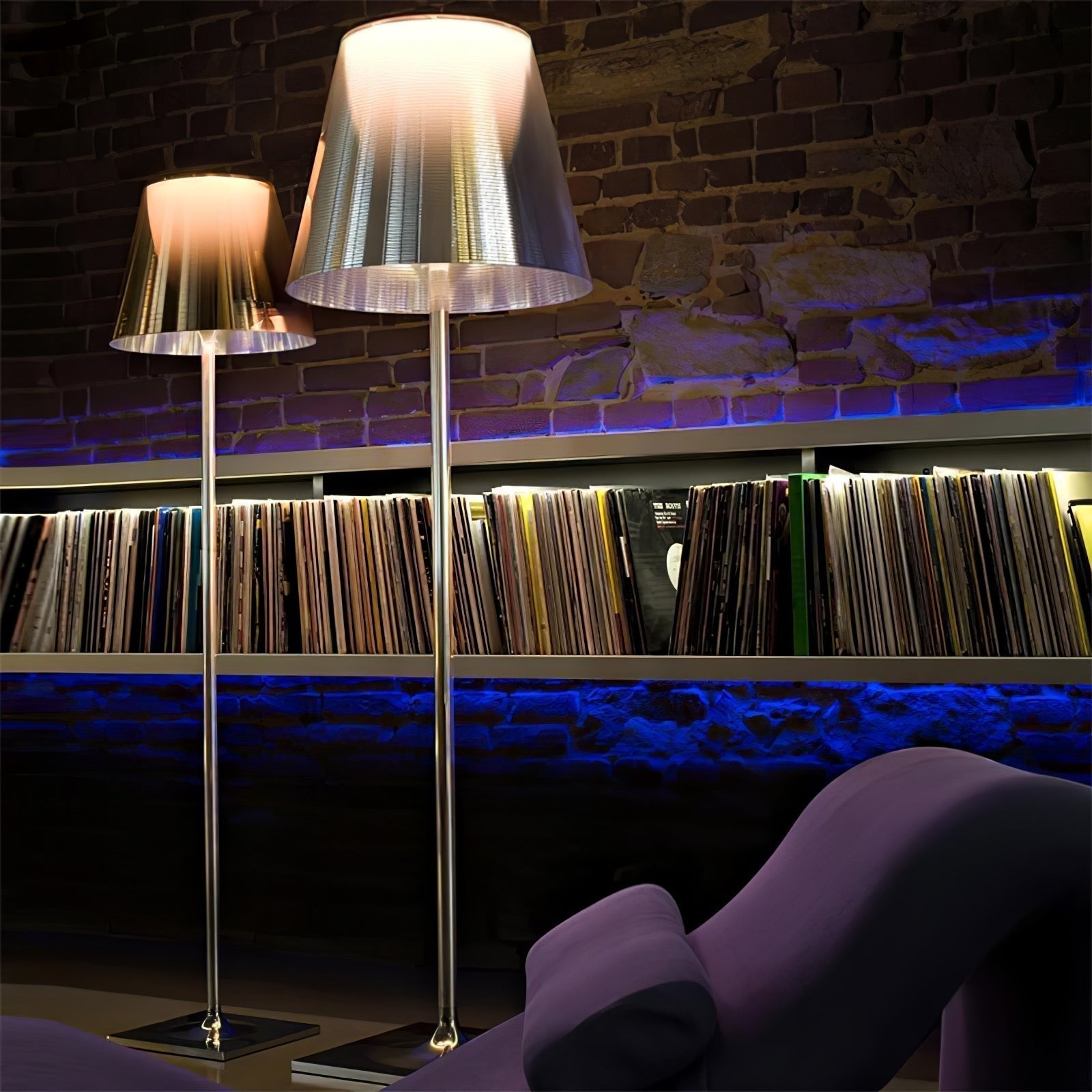 Modern Chrome Prism Floor Lamp with Acrylic Diffuser and Polished Finish