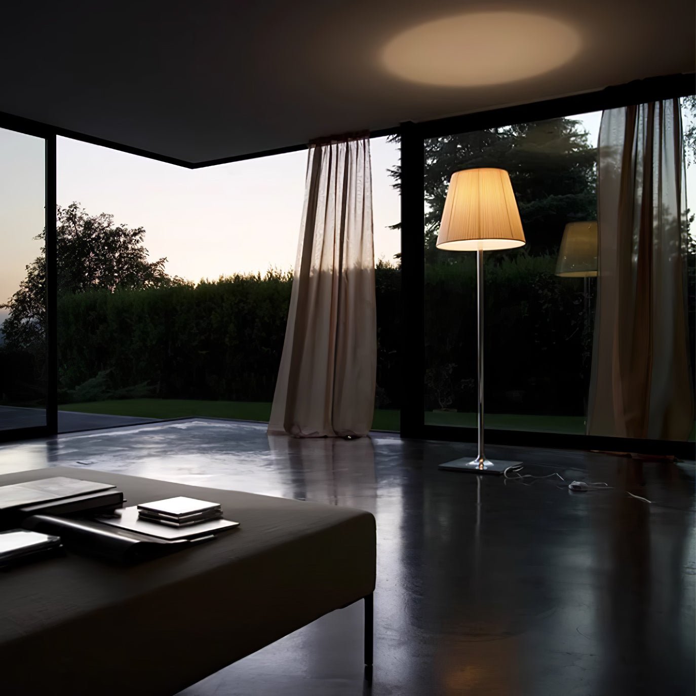 Modern Chrome Prism Floor Lamp with Acrylic Diffuser and Polished Finish
