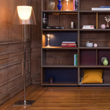 Modern Chrome Prism Floor Lamp with Acrylic Diffuser and Polished Finish