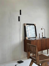 Modern Minimalist Cima Floor Lamp with Black Cylindrical Uplight Heads