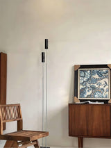Modern Minimalist Cima Floor Lamp with Black Cylindrical Uplight Heads
