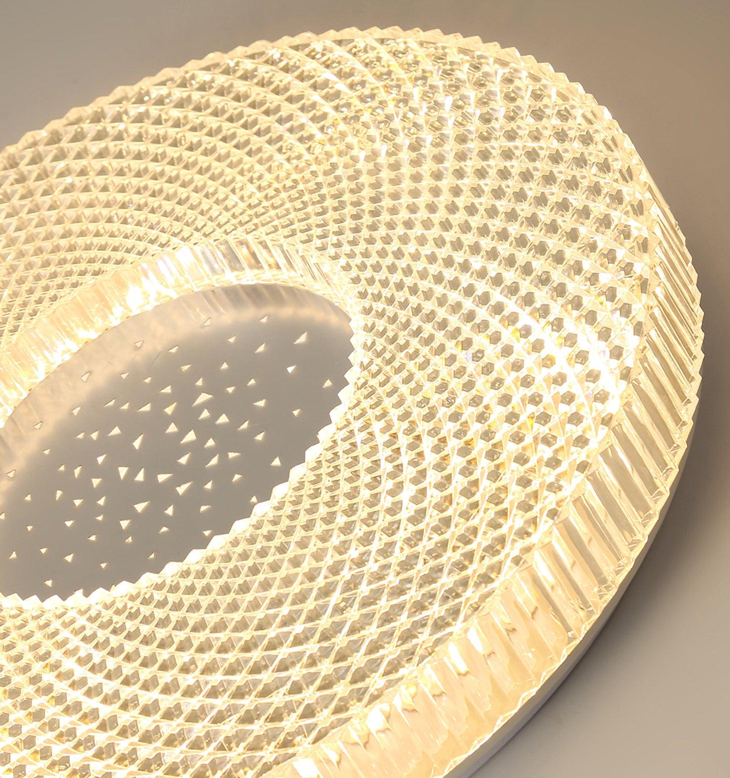 Cimona Modern Round Geometric LED Flush Mount Light Gold and White Finish