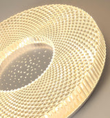 Cimona Modern Round Geometric LED Flush Mount Light Gold and White Finish