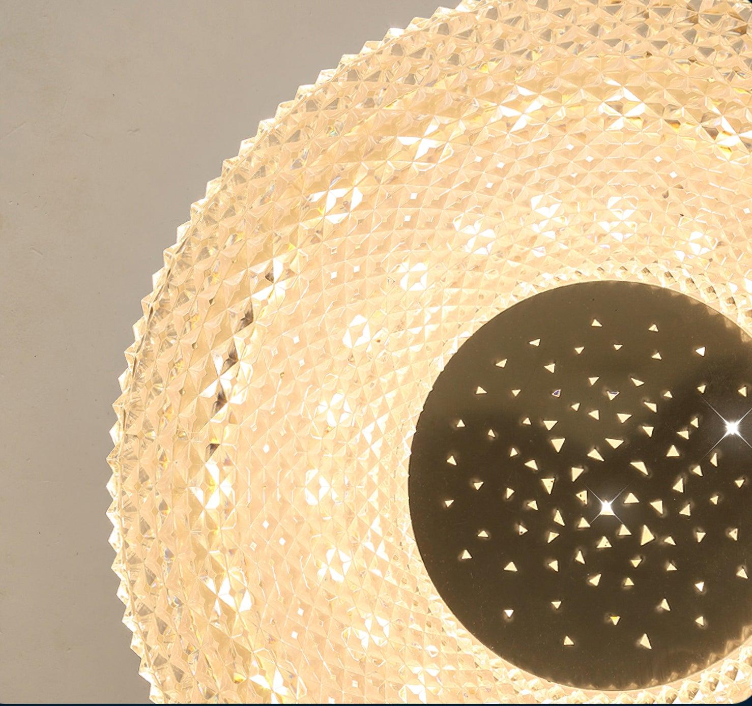 Cimona Modern Round Geometric LED Flush Mount Light Gold and White Finish