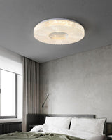 Cimona Modern Round Geometric LED Flush Mount Light Gold and White Finish