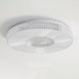 Cimona Modern Round Geometric LED Flush Mount Light Gold and White Finish