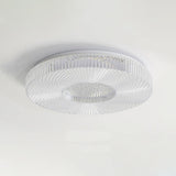 Cimona Modern Round Geometric LED Flush Mount Light Gold and White Finish
