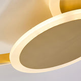 Modern Brass Interlocking Rings LED Ceiling Light Contemporary Flush Mount Fixture for Bedroom