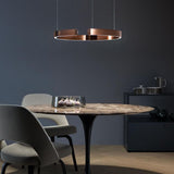 Modern LED Ring Pendant Light Circular Minimalist Chandelier for Living Room and Bedroom