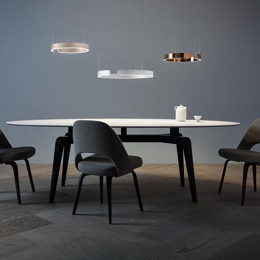 Modern LED Ring Pendant Light Circular Minimalist Chandelier for Living Room and Bedroom
