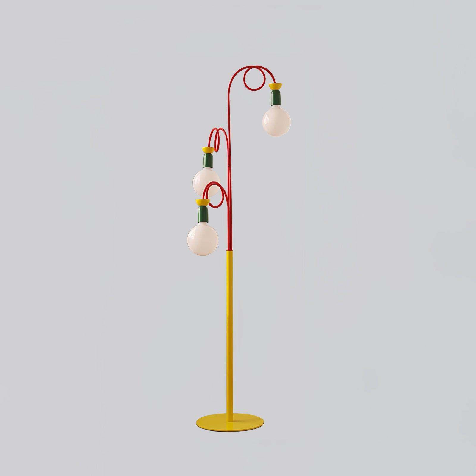 Modern Colorful Geometric Bedside Lamp with Frosted Glass Globe Shade