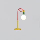 Modern Colorful Geometric Bedside Lamp with Frosted Glass Globe Shade