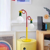 Modern Colorful Geometric Bedside Lamp with Frosted Glass Globe Shade