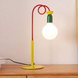 Modern Colorful Geometric Bedside Lamp with Frosted Glass Globe Shade