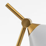 Modern Marble Table Lamp with Conical Shade and Orb Accent for Elegant Bedside and Study Lighting