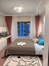 Modern White Cloud Fabric LED Ceiling Lamp for Bedroom and Kids Room