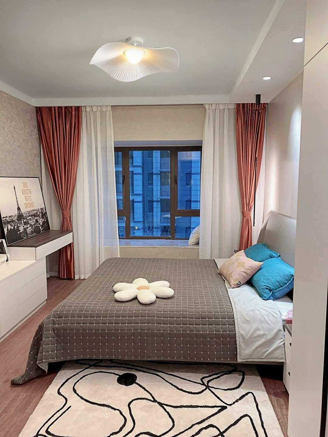 Modern White Cloud Fabric LED Ceiling Lamp for Bedroom and Kids Room