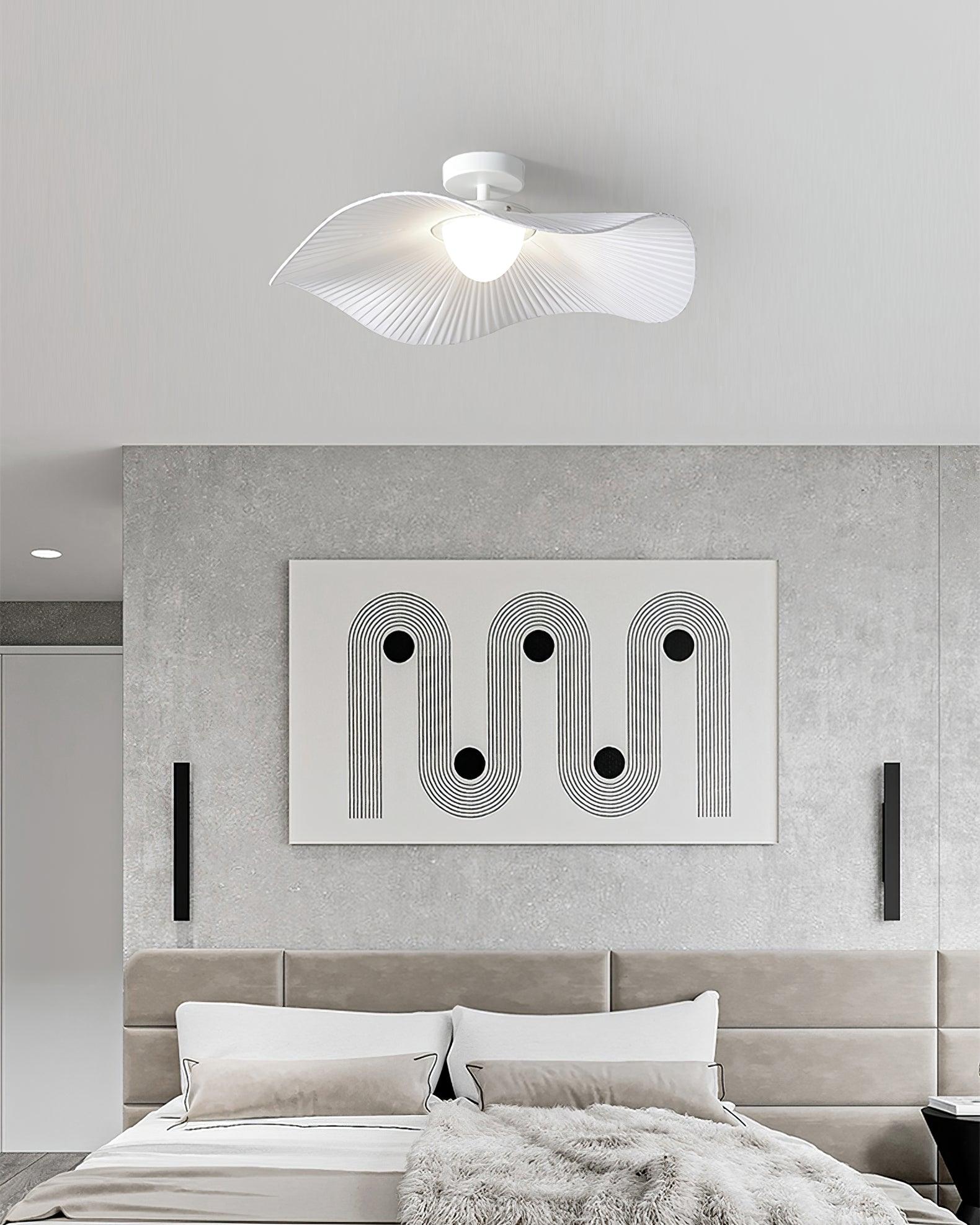 Modern White Cloud Fabric LED Ceiling Lamp for Bedroom and Kids Room